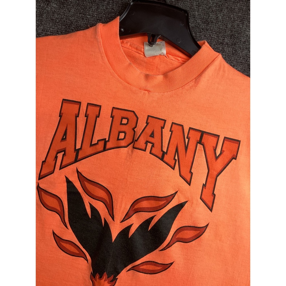 Vintage Albany Firebirds Arena Football T Orange Anvil Cropped OSFA USA 247 Rare